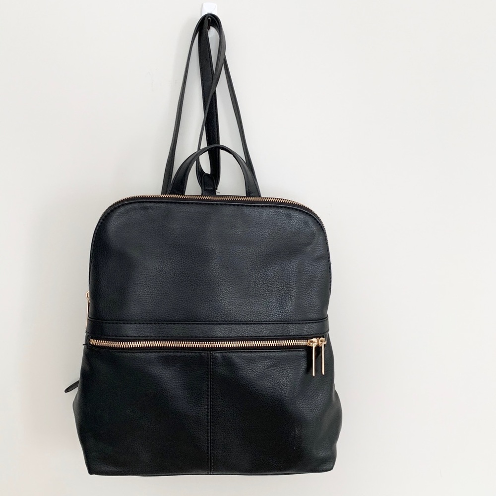 a new day - Black Backpack Purse EUC